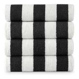 Serviette de plage sur mesure Color Hotel, 100% coton doux, motif rayé tendance, super absorbante, livraison rapide - Product Image 1