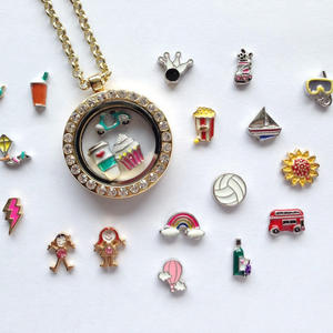 Liontin Kalung Kaca Bening Stainless Steel Model Locket Terlaris, Dapat Dibuka,  DIY Charm, Perhiasan - Product Image 2