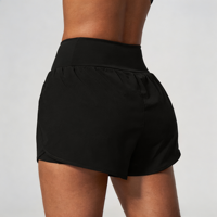 GH Wholesale Shorts de course 2-en-1 pour femmes, à double couche avec poches, séchage rapide, anti-transparence, pour la gym, le fitness et le yoga