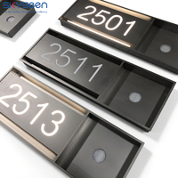 SKYSEEN conception personnalisée LED plaques d'immatriculation en métal acrylique pour numéro de chambre d'hôtel panneau lumineux 3D publicité LED numéro de maison