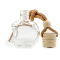 Flacon diffuseur de parfum pour voiture en forme de pomme ronde de 5 ml et 10 ml avec bouchon en bois, fabrication sur mesure