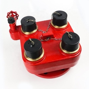 Vanne d'entrée siamoise XF à 4 voies (rouge 1,6 MPa) pour équipement de lutte contre l'incendie, accessoire de raccordement d'hydrant pour les services d'incendie - Product Image 2