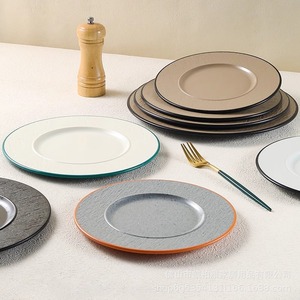 Premium steak <b>plate</b>, Western-style dinner <b>plate</b>, commercial flat <b>plate</b>, imitation porcelain <b>pasta</b> <b>plate</b>, retro <b>plate</b>, melamine - Product Image 4