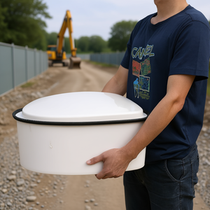 Inodoro portátil blanco con alfombrilla antideslizante - Product Image 2