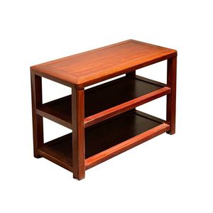 African Rosewood Multi Functional Shoe Rack Double Layer Storage Shelf Home Entryway Stool Study Room Organizer - Product Image 5