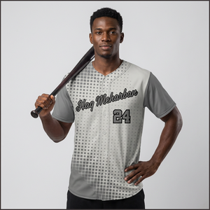 Maillot de baseball Haq Meharban pour homme, manches courtes, sublimé, anti-humidité, blanc et gris, vêtements d'équipe 24 - Product Image 2