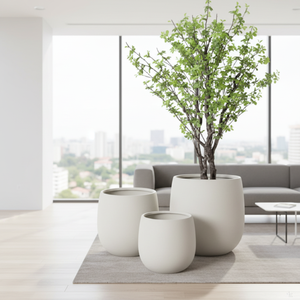 Jardinières modernes classiques à grandes courbes, légères, imperméables, écologiques, <span class=keywords><strong>en</strong></span> <span class=keywords><strong>céramique</strong></span>, pour utilisation dans les centres commerciaux - Product Image 4
