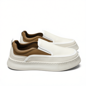 Chaussures décontractées pour hommes, style slip-on, dessus en PU, semelle en caoutchouc, bout rond, toutes saisons, chaussures de marche décontractées - Product Image 1