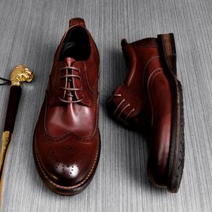 Luxury Retro English Oxford Leather Slip-resistant Vintage Wedding Business Men's <b>Shoes</b> Comfortable <b>Height</b>-<b>increasing</b> Autumn - Product Image 3