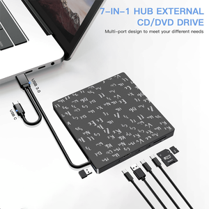 OEM 7 en 1 HUB USB 3.0 Type C <span class=keywords><strong>Lecteur</strong></span> <span class=keywords><strong>CD</strong></span> DVD externe Silm <span class=keywords><strong>CD</strong></span> DVD +/-RW Graveur de <span class=keywords><strong>lecteur</strong></span> ROM avec ports USB à fente SD TF - Product Image 3