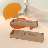 Cajas de Papel Kraft para Calcetines y Ropa Interior con Logotipo al por Mayor, Cajas de Embalaje de Papel Kraft con Ventanas
