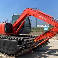 Mini-chargeuse sur chenilles Hitachi ZX70, 90% neuve, 7 tonnes, moteur Isuzu, pompe à engrenages, unité d'occasion pour inspection vidéo
