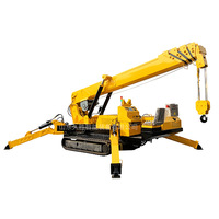 JIUSHENG Grue araignée électrique sur chenilles de 3 à 5 tonnes avec une hauteur de levage de 18m Télécommande sans fil à économie d'énergie tout-terrain