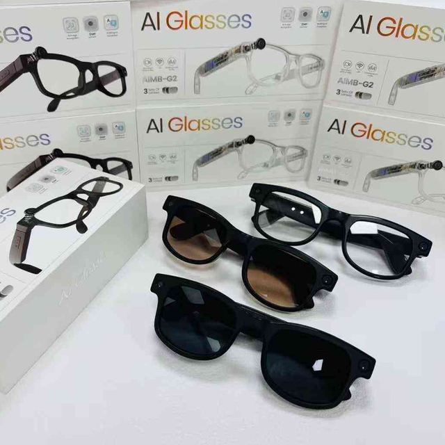 Smart AI Glasses AIMB-G2 with 8MP Camera Bluet-ooth Music AI Real-Time Translation AI Translator Glasses for Business AI Smart