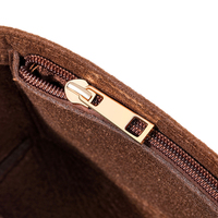 Organizer Tas Tangan, Sisipan Organizer Tas dari Kain Felt dengan Resleting, Cocok untuk Kantong Perlengkapan Mandi