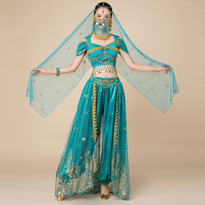 Disfraz de Princesa Árabe para Festivales, Danza India, Bordado, Estilo <span class=keywords><strong>Bollywood</strong></span>, Disfraz de Princesa para Fiesta de Disfraces - Product Image 1