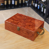 Caja de Regalo de Vino de Madera de Lujo Personalizada, Cajas de Vino de Madera Dobles para Licores, Vino y Champán, Cierre Magnético, Plegable
