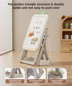 米哥熊二合一画架学习桌画白板塑料画架儿童学步画板带椅子 - Product Image 2