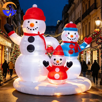 Ensemble familial de bonhommes de neige gonflables de Noël, bonhomme de neige géant gonflable pour la décoration extérieure de la cour, du jardin, de la villa, de la pelouse, pour les fêtes de fin d'année
