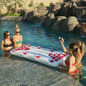Tump xếp hạng Trắng hồ bơi phòng chờ Inflatable bia Pong Float với xã hội nổi cho các bên - Product Image 5