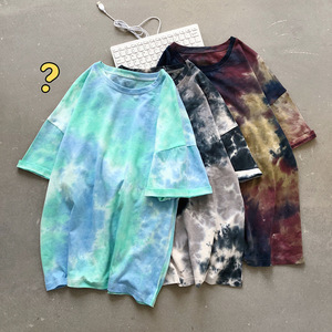 Camiseta de Manga Corta de Algodón Personalizada para Hombre 2021, Cuello Redondo, Estampado, Talla Grande, Tie Dye, Unisex - Product Image 2