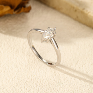 Anillo de Joyería <span class=keywords><strong>Eternity</strong></span> de Lujo Ligero con Forma de Marquesa para Boda, Plata de Ley 925 con Moissanita, Anillo Elegante para Mujer - Product Image 3