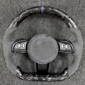 Volante de fibra de carbono forjado para Volkswagen Golf MK7 MK7.5 MK6 MK5 MK4 GTI Polo GTS GTD GTE R Passat r-line - Product Image 6