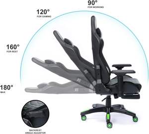 <span class=keywords><strong>Silla</strong></span> para juegos de carreras Black <span class=keywords><strong>Scorpion</strong></span> 2025 con reposapiés de cuero Pu giratorio LED RGB para jugadores y uso en la oficina - Product Image 5