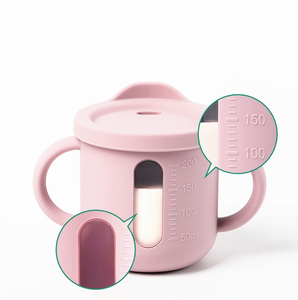 200ML Food Grade Silicone Snack & Straw Cup With Measurement Window for Toddlers, No-Spill 6M+ Toddler Sippy <b>Mug</b> with 2 Handles - Product Image 4
