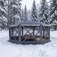 Tente automatique pour 10-12 personnes, structure en fibre de verre, imperméable, coupe-vent, tissu Oxford 210D, tente de camping 3 saisons pour la famille, facile à monter