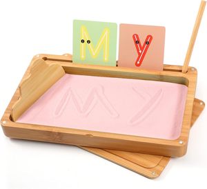 Vassoio di Sabbia Montessori in Legno, Set di Attività Sensoriali per l'Educazione dei Bambini, Giocattolo per Scrivere - Product Image 6