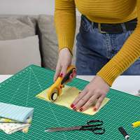Tabla de corte giratoria de PVC extra grande, duradera, con rejilla, autoregenerable, para manualidades y costura industrial