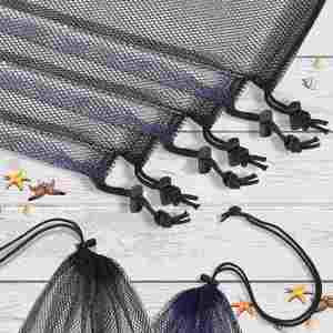 ถุงตาข่ายแบบมีเชือกผูก ขนาด 13 x 15.5 นิ้ว พร้อมตัวล็อค ทำจากไนลอน สำหรับใส่ของกีฬา ว่ายน้ำ และช้อปปิ้ง - Product Image 3