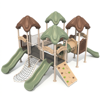 Ensemble de toboggans multifonctionnels en acier sur le thème de la forêt pour usage commercial, idéal pour la maison, l'école et les parcs