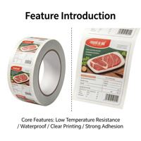Étiquettes blanches pour congélateur, autocollants résistants aux basses températures et imperméables pour l'emballage de viande et de fruits de mer surgelés, en rouleau