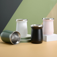 Taza de Mate BORGE Personalizada de Acero Inoxidable con Doble Pared de 10oz, Vaso Térmico Aislado al Vacío para Yerba Mate Argentina