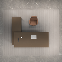 bureau de direction de luxe moderne en forme de L pour PDG, patron, manager