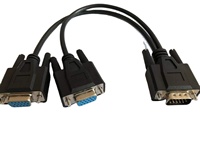 Cable divisor VGA HDB15M a 2 HDB15F de 1 pie + 1 pie con cubierta de PVC y blindaje de lámina para computadoras