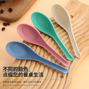 Juego de cucharas de paja de trigo, 4 colores, biodegradables, para sopa, para uso doméstico y catering - Product Image 3