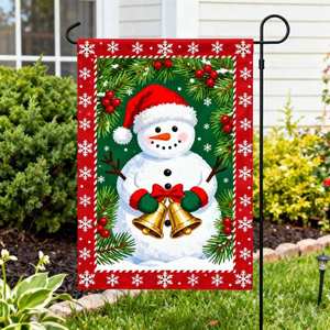 Оптовые водонепроницаемые цифровые флаги для сада с двусторонней печатью 12x18, рождественские, из вязаного полиэстера, устойчивые к атмосферным воздействиям - Product Image 1