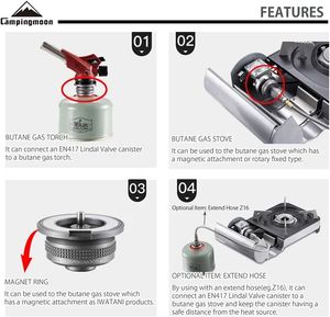 แคมป์ปิ้งอลูมิเนียมอัลลอย Z13M,ข้อต่อแก๊สอุปกรณ์เสริมข้อต่อแก๊สตัวดูดแม่เหล็กคุณภาพสูง - Product Image 3