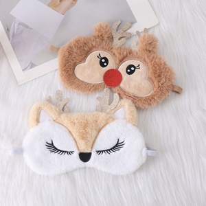 Masque <span class=keywords><strong>de</strong></span> sommeil en peluche, cache-<span class=keywords><strong>yeux</strong></span> en fausse fourrure mignon <span class=keywords><strong>de</strong></span> style dessin animé, cache-<span class=keywords><strong>yeux</strong></span> occultant la lumière pour les voyages, la maison, la sieste au bureau - Product Image 2