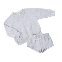 Ensemble de survêtement pour enfants personnalisé, très vendu, deux pièces, couleur unie, vêtements pour nouveau-nés, ensemble de vêtements pour garçons à manches longues