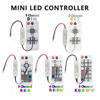 Mini variateur de lumière LED, couleur unique, double blanc, rvb, RGBW, RGBWW, rvb + CCT, avec télécommande RF DC12-24V MHz pour bande lumineuse, 433