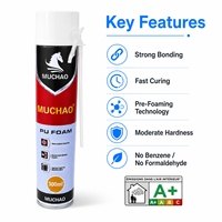 MUCHAO A33 Mousse expansive anti-déformation prête à l'emploi 300ml Colle polyuréthane PU Scellant sans expansion à durcissement rapide pour porte en bois