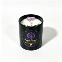 Bougie parfumée en cristal naturel pour chakra, 100% cire de soja, aromathérapie, fleurs séchées, pot noir, coffret cadeau, méditation