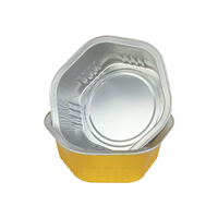 Conteneur en aluminium hexagonal doré robuste de 400 ml, boîte en aluminium jetable épaissie pour la cuisson et l'emballage alimentaire à emporter