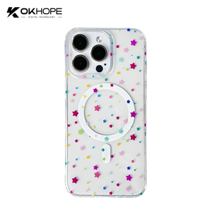 Custodia Trasparente <span class=keywords><strong>con</strong></span> Stampa Cuori e Stelle Colorati per iPhone, <span class=keywords><strong>Cover</strong></span> Protettiva Antiurto Magnetica <span class=keywords><strong>con</strong></span> Design a Pois <span class=keywords><strong>Arcobaleno</strong></span> - Product Image 4