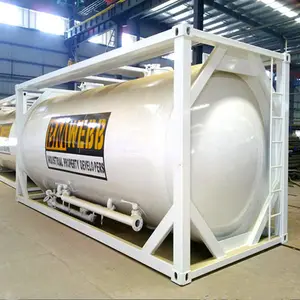 Contenedor de tanque T75 criogénico de gas líquido oxígeno nitrógeno helio 20 pies/40 pies LNG ISO