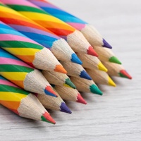 Crayon de couleur arc-en-ciel 4 en 1, mine multicolore, corps rayé en spirale, bois naturel, pour dessin, croquis, coloriage, papeterie artistique pour enfants
